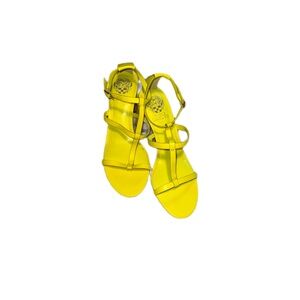 Like New Vince Camuto Highlighter Yellow Strappy Heeled Sandals Women’s Size 9